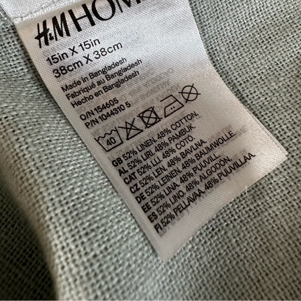 NEW! H&M HOME XL LINEN TOTE BAG Oversized Sage Green NWT - Picture 8 of 14